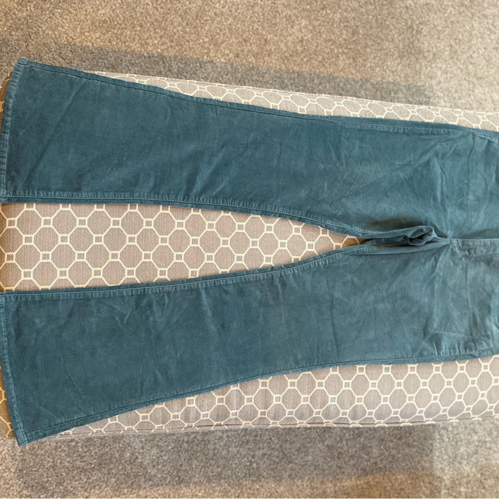 Women’s Kut from the Kloth High Rise Ana Fab AB Flare Corduroy Sz 12 Lagoon - Picture 6 of 12